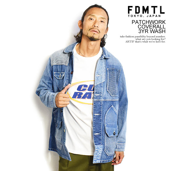 ファンダメンタル ジャケット FDMTL PATCHWORK COVERALL 3YR WASH メンズ デニムジャケット カバーオール