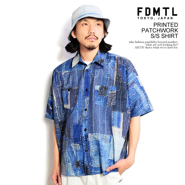 ファンダメンタル シャツ FDMTL PRINTED PATCHWORK S/S SHIRT メンズ