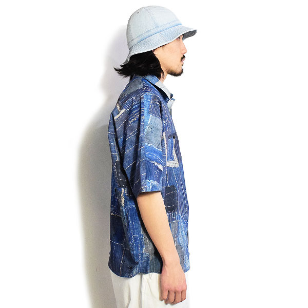 ファンダメンタル シャツ FDMTL PRINTED PATCHWORK S/S SHIRT メンズ