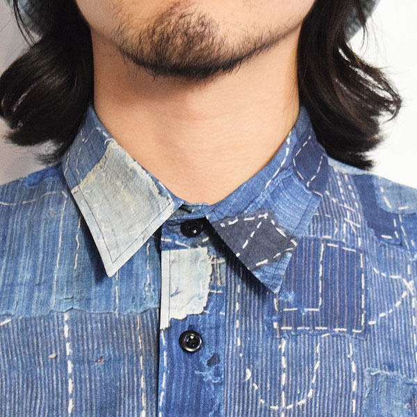 ファンダメンタル シャツ FDMTL PRINTED PATCHWORK S/S SHIRT メンズ