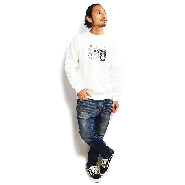 TES 90s VINTAGE GRAPHIC ASH SWEAT BIG / クルーネックビッグスウェット-