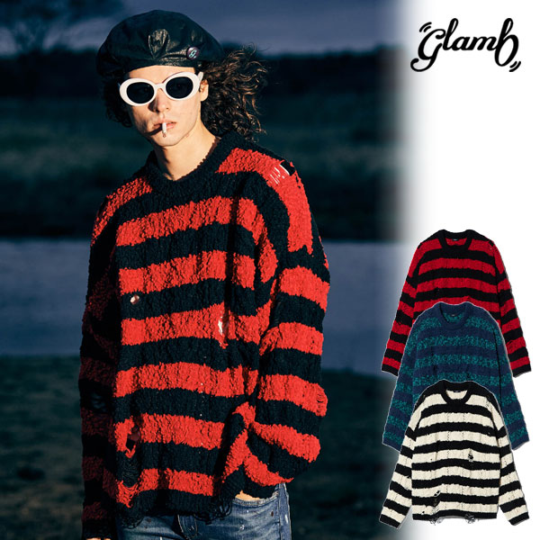 glamb（グラム） ニット glamb Fluff Border Knit フラフボーダー
