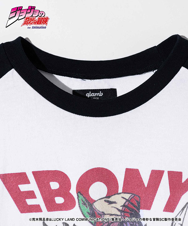 glamb×ジョジョの奇妙な冒険 3部 glamb グラム Ebony Devil Raglan Cutsew メンズ Tシャツ atftps glamb（グラム） glamb×ジョジョの奇妙な冒険 3部 Tシャツ glamb Ebony