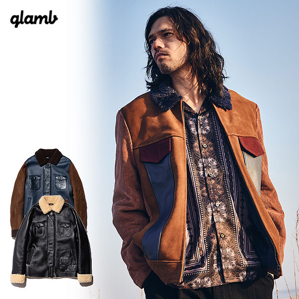 レザージャケット グラム glamb ロッソライダース ネイビー ジャケット