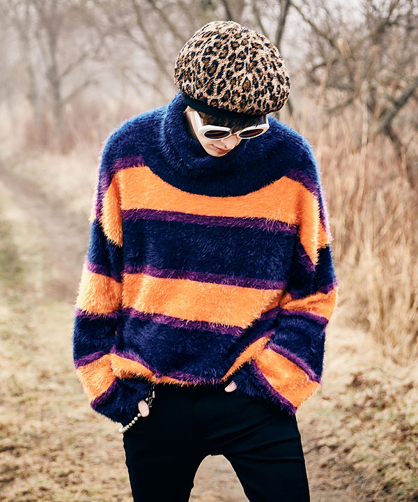 glamb（グラム） SALE セール ニット glamb Turtle Neck Border Knit