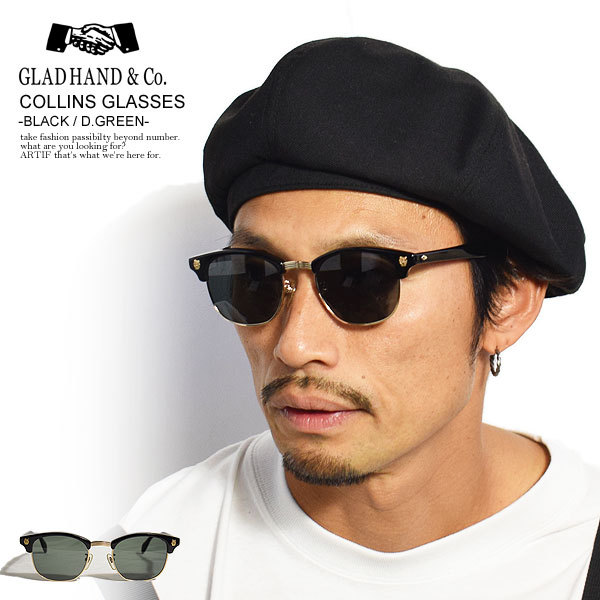 グラッドハンド サングラス GLAD HAND ×丹羽雅彦 COLLINS - GLASSES -BLACK×D.GREEN- : glad-collinsbd  : ARTIF - 通販 - Yahoo!ショッピング