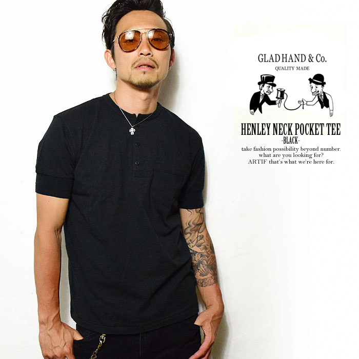 GLAD HAND グラッドハンド Tシャツ GLADHAND HENLEY NECK POCKET
