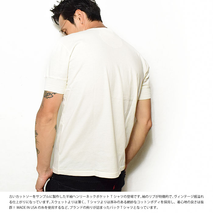 GLAD HAND（グラッドハンド） Tシャツ GLADHAND HENLEY NECK POCKET