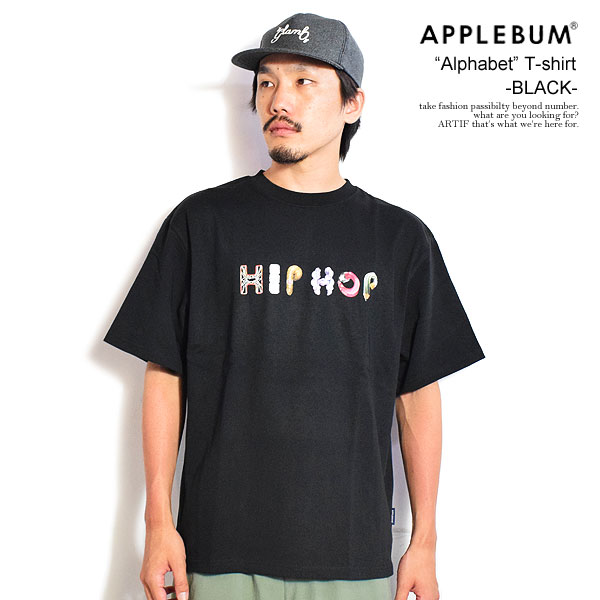 APPLEBUM（アップルバム） Tシャツ “Alphabet” T-shirt 12oz -BLACK 