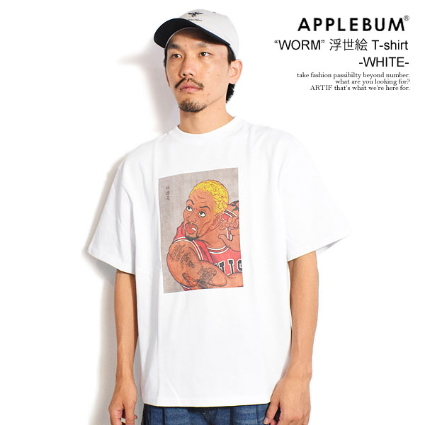 APPLEBUM（アップルバム） Tシャツ “WORM” 浮世絵 T-shirt 12oz -WHITE