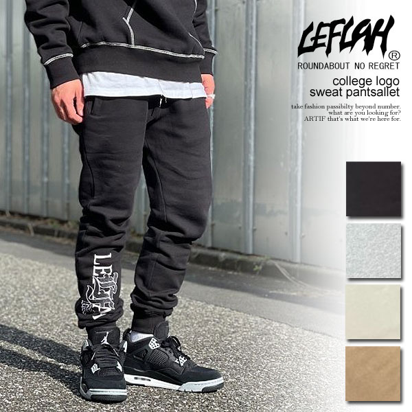 レフラー パンツ LEFLAH college logo col. sweat pants メンズ スウェットパンツ カレッジロゴ ストリート  :lef22aw-clswpt:ARTIF 通販 