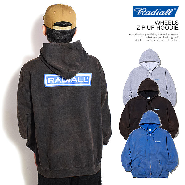 Lサイズ25AW新品未使用RADIALL ラディアル ジップアップフーディー RADIALL（ラディアル） Wheels ZIP UP HOODIE ジップパーカー