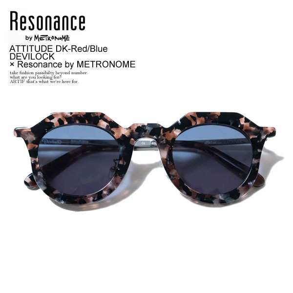 Resonance レゾナンス サングラス ATTITUDE DK-Red/Blue DEVILOCK × Resonance by  METRONOME メンズ クラシカル メガネ コラボ