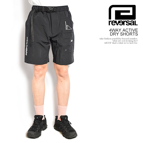 REVERSAL リバーサル 速乾 WRF ドライ ショートパンツ 黒 L reversal（リバーサル） ショートパンツ reversal 4WAY ACTIVE DRY