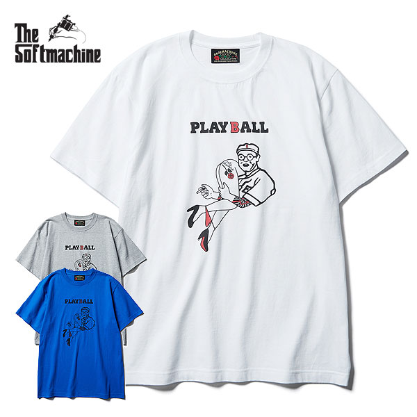 SALE セール 20th Anniversary Collection SOFTMACHINE×Rwche ソフトマシーン Tシャツ  PLAYBALL DUDE-T メンズ 20周年