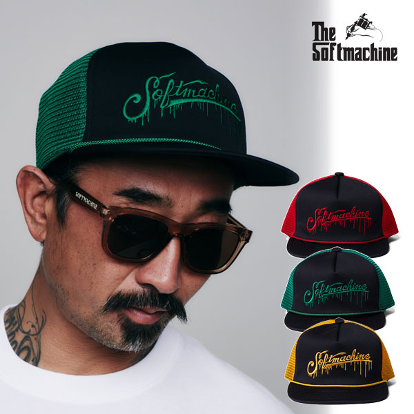 ソフトマシーン キャップ SOFTMACHINE DRIPPING LOGO CAP(MESH CAP