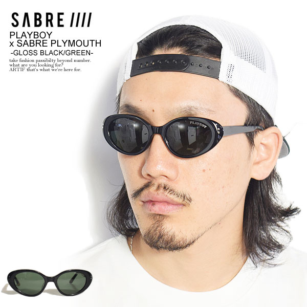 SALE セール SABRE セイバー サングラス プレイボーイ コラボ PLAYBOY SABRE PLYMOUTH GLOSS BLACK  GREEN メンズ おしゃれ :ss21-pb104gr-j:ARTIF 通販 