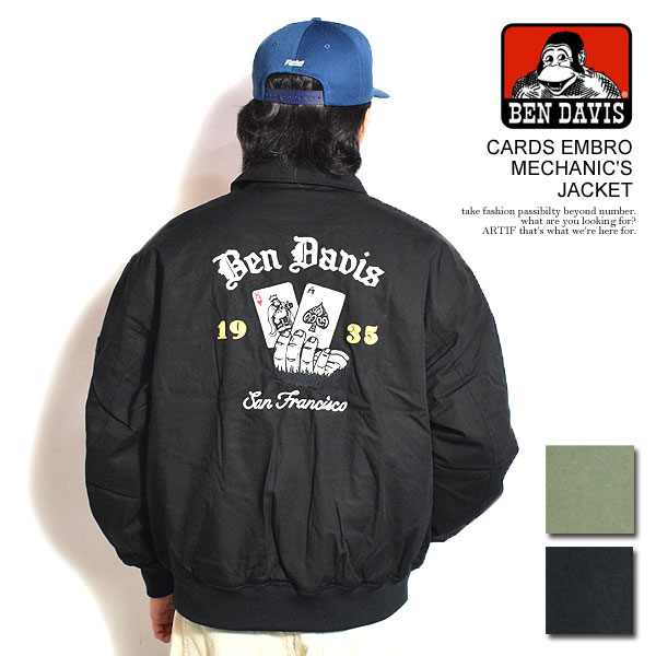 30％OFF SALE セール BEN DAVIS ベンデイビス CARDS EMBRO MECHANIC'S JACKET メンズ ジャケット ワークジャケット atfjkt BEN DAVIS/WHITE LABEL SALE セール ベンデイビス ジャケット DAVIS