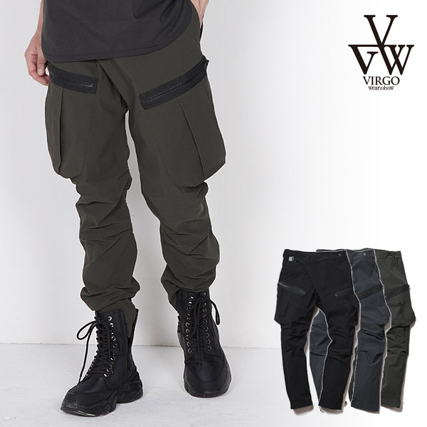 最安値好評ヴァルゴ Oblique cargo pants カーゴパンツ VG-PT-111 ロングパンツ ズボン メンズ サイズ3 Lサイズ相当 ブラック VIRGO ボトムス E2038★ Lサイズ