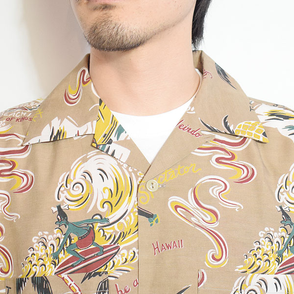 激安　WEIRDO アロハシャツ 長袖シャツ Lサイズ　gladhand WEIRDO ウィアード 総柄 オープンカラー 長袖シャツ/開襟シャツ
