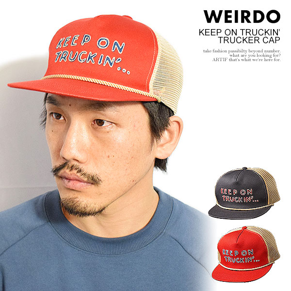 WEIRDO ブラック トラッカーキャップ WRD61G02 /「KEEP ON TRUCKIN' - TRUCKER CAP / BLACK」トラッカーキャップ