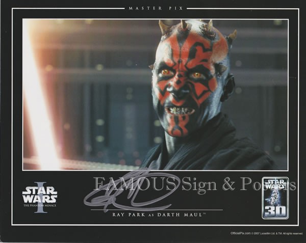 直筆サイン入り写真 スターウォーズ STAR WARS 3D ダースモール STAR