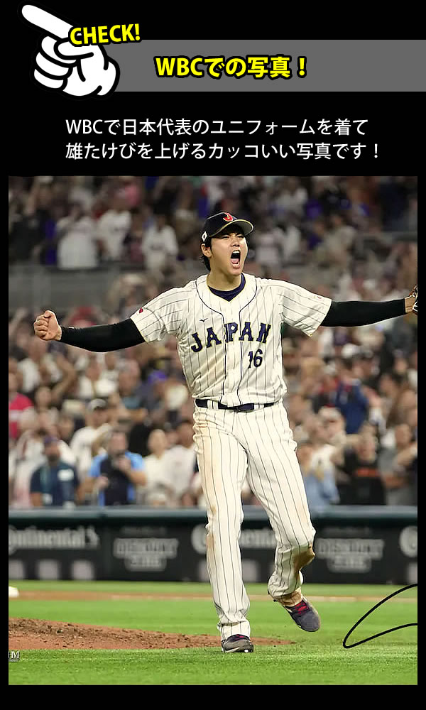 WBC 優勝記念 グッズ 日本代表ユニフォームを着た写真 直筆サイン入り