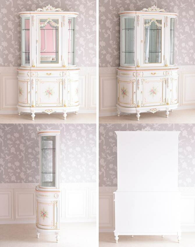 アントワネット カップボード ＧＯＬＤ ＬＩＮＥ 姫系 白家具