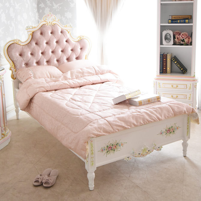 ベッド シングルベッド 白 シングルベッドフレーム シングルベッド すのこ ホワイト おしゃれ ロココ調 アンティーク シングルベッド 可愛い 木製｜artitalia