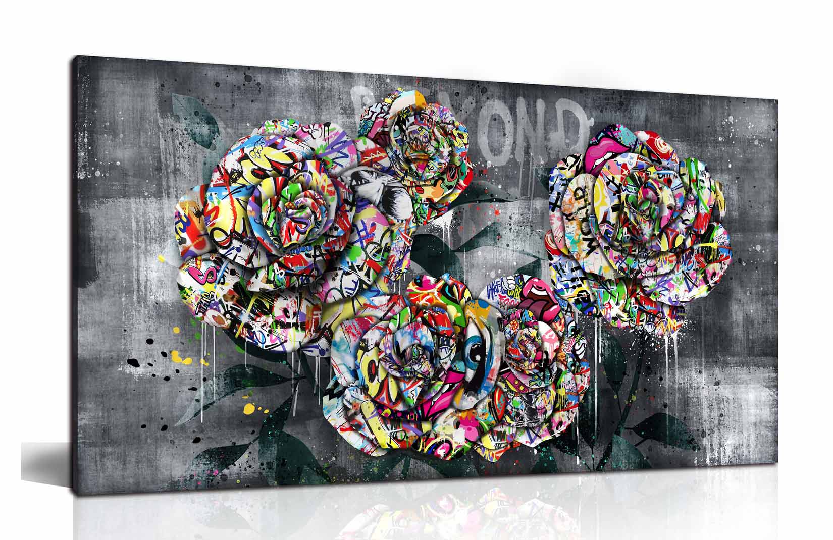 ARTJOY 5ROSES アートパネル 100cm 絵画 インテリア ポップアート グラフィック 絵 北欧 バラ 薔薇 花 ローザ ローズ リビング  玄関