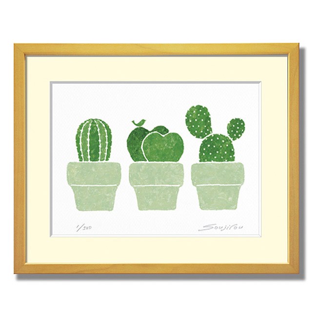 絵画 インテリア おしゃれ かわいい 壁掛け「多肉植物3鉢」玄関