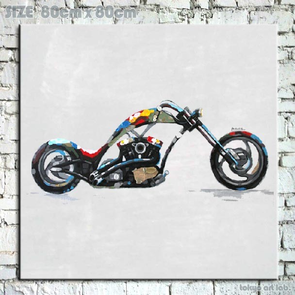 絵画 油絵 インテリア かわいい おしゃれ 壁掛け バイク 単車 ネイキッド