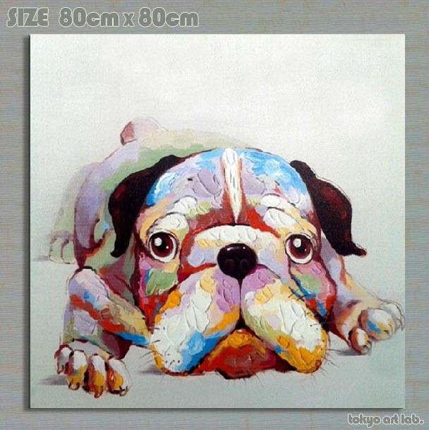 絵画 油絵 インテリア かわいい おしゃれ 壁掛け 犬 子犬 : f-z-1025