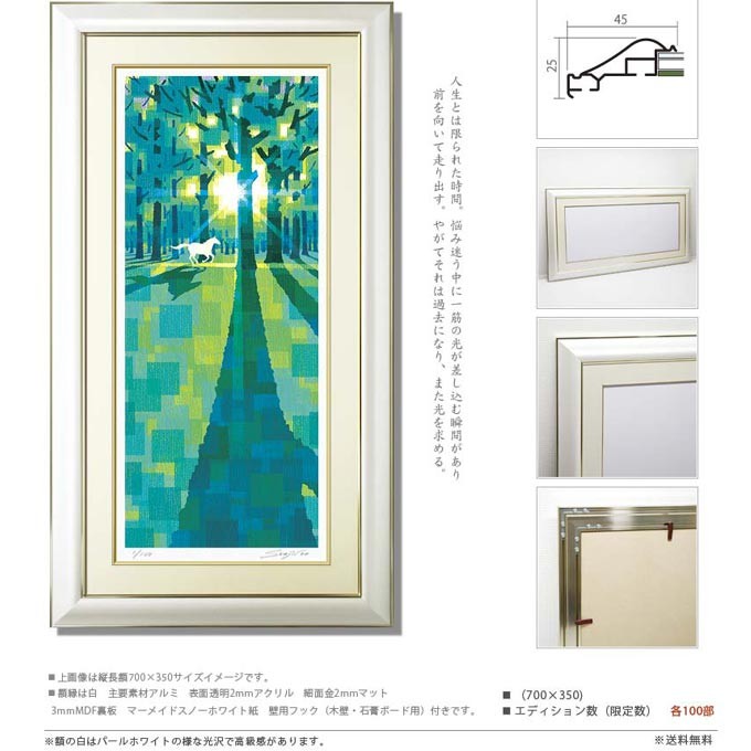 輸入雑貨 アートフレーム 額絵 2枚セット 馬 クラシックモダン