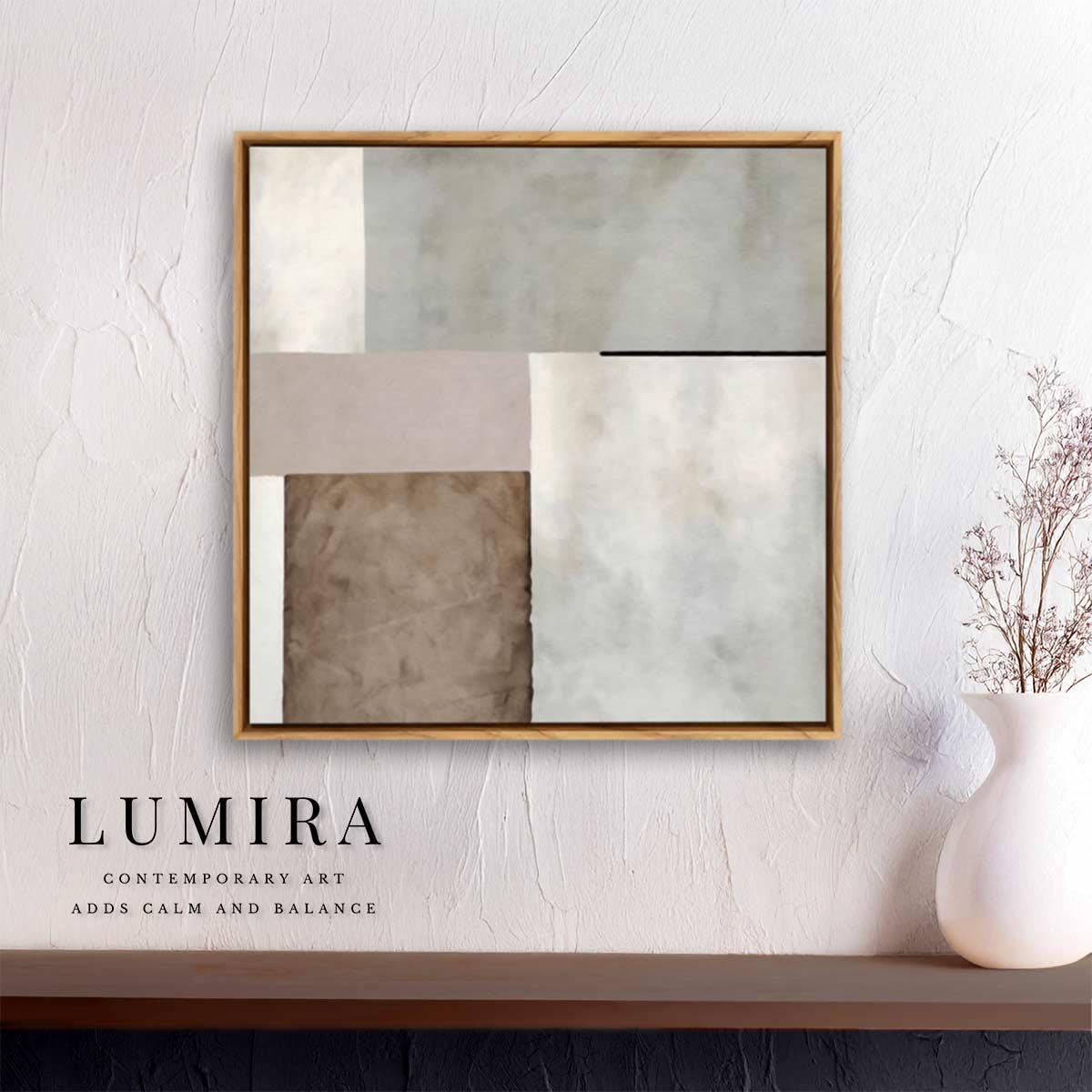 LUMIRA 32cm角 キャンバスアート 北欧風 シンプル 絵画 額装 フレーム