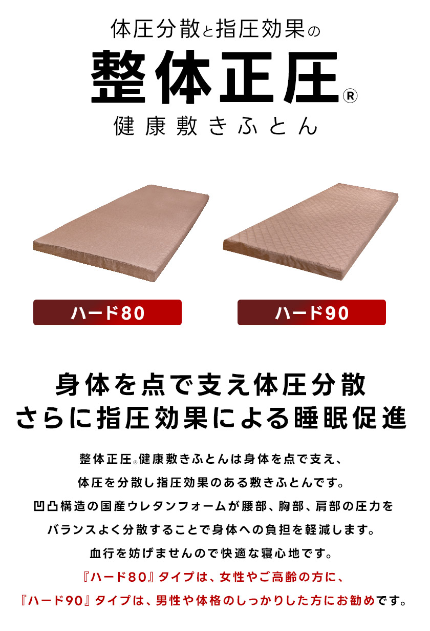 ふとんの安眠工場 - 【日本製】 整体正圧(R) 健康敷きふとん（敷布団