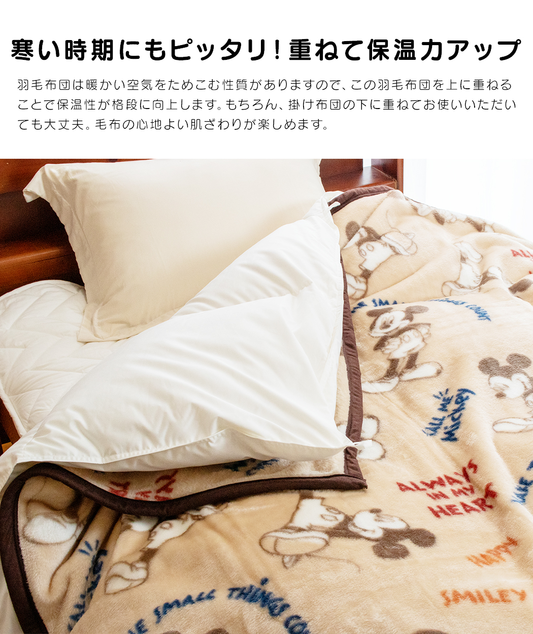 昭和西川 毛布 ニューマイヤー毛布 1.0kg ディズニー ミッキーマウス