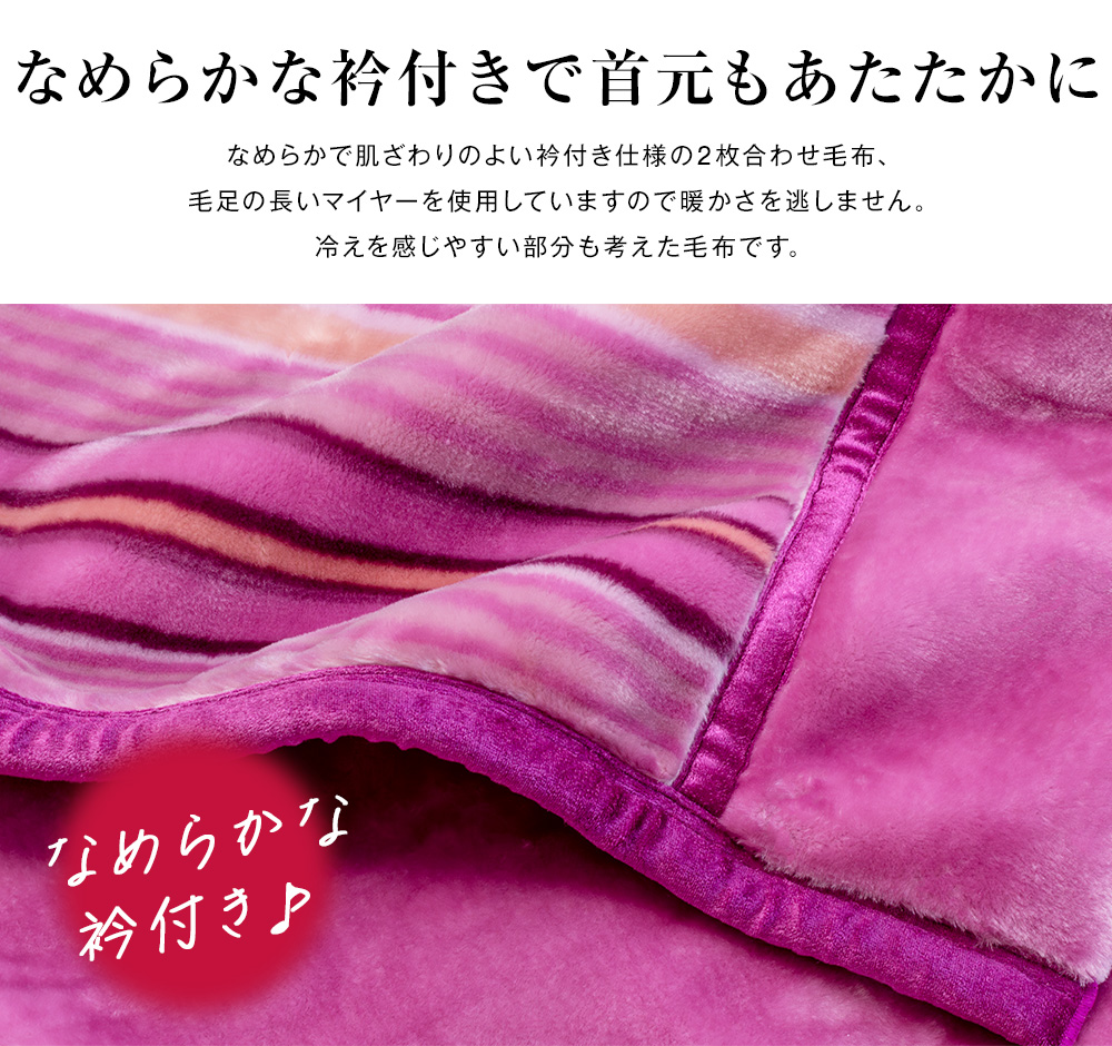 昭和西川 ふっくらあたたか 2枚合わせ毛布 シングル 140×200cm【厚手