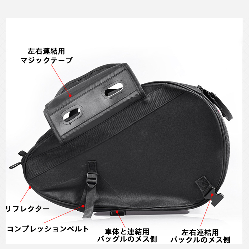 バイク サイドバッグ バイクバッグ バイク用品 汎用品 防水 スクーター 