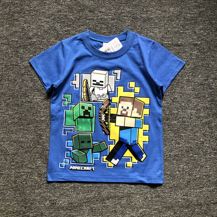 Minecraft マインクラフト Tシャツ 半袖 上着 上衣 キャラクター 綿100% キッズ 子供 夏 春 子供服 プレゼント カジュアル おもしろ かわいい｜aru-store｜02