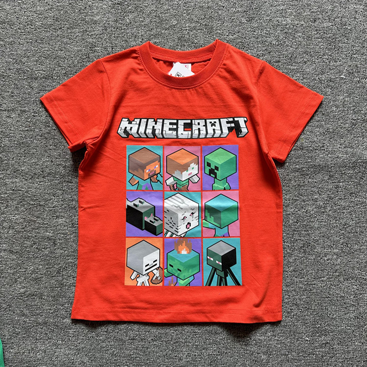 Minecraft マインクラフト Tシャツ 半袖 上着 上衣 キャラクター 綿100% キッズ 子...