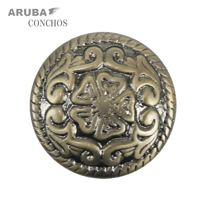 アルバ 合金 コンチョ ウエスタン 花柄