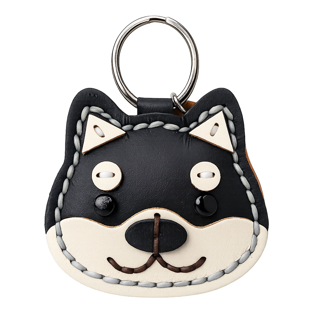 本革 犬 キーホルダー キーチャーム 革 牛革 レザー 柴犬 イヌ トイ