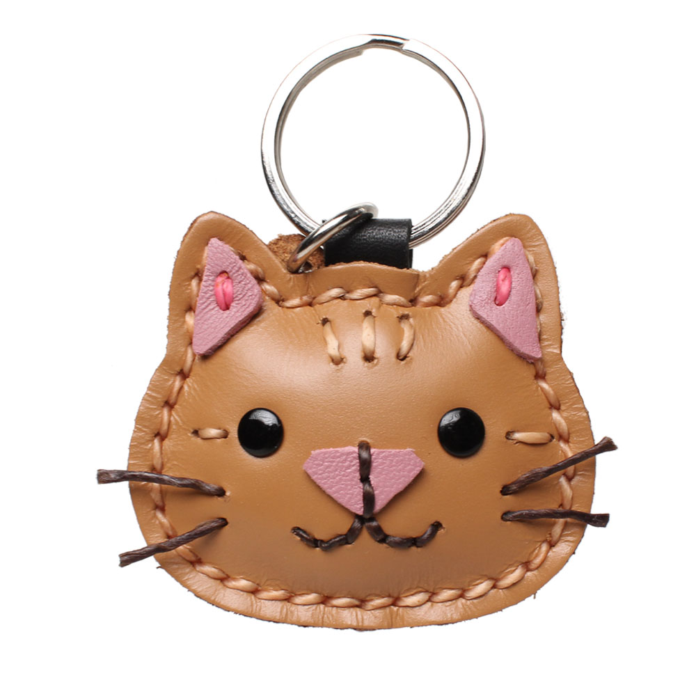 本革 キーホルダー ネコ ねこ 猫 三毛猫 チャトラ キジトラ サバトラ