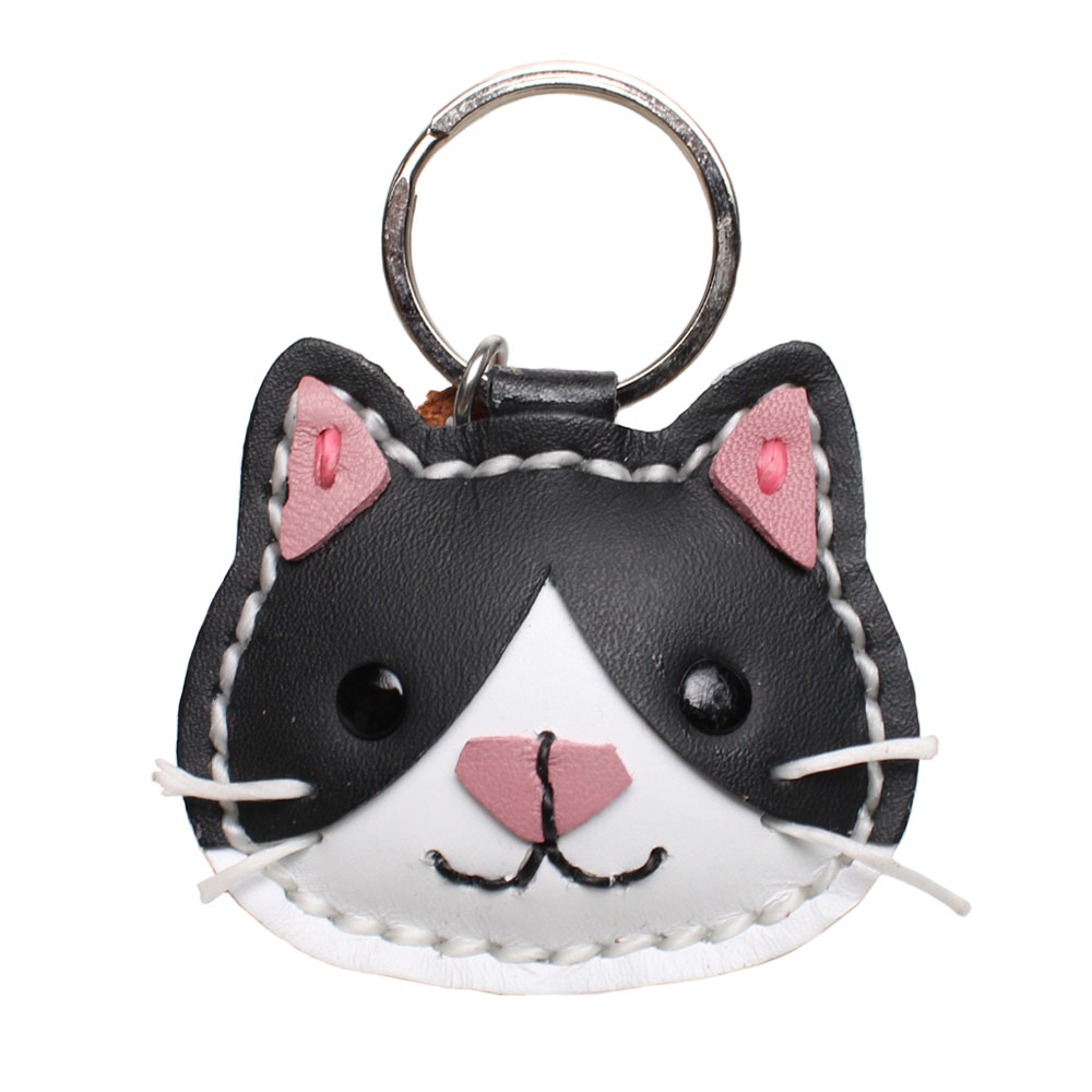 本革 キーホルダー ネコ ねこ 猫 三毛猫 チャトラ キジトラ サバトラ