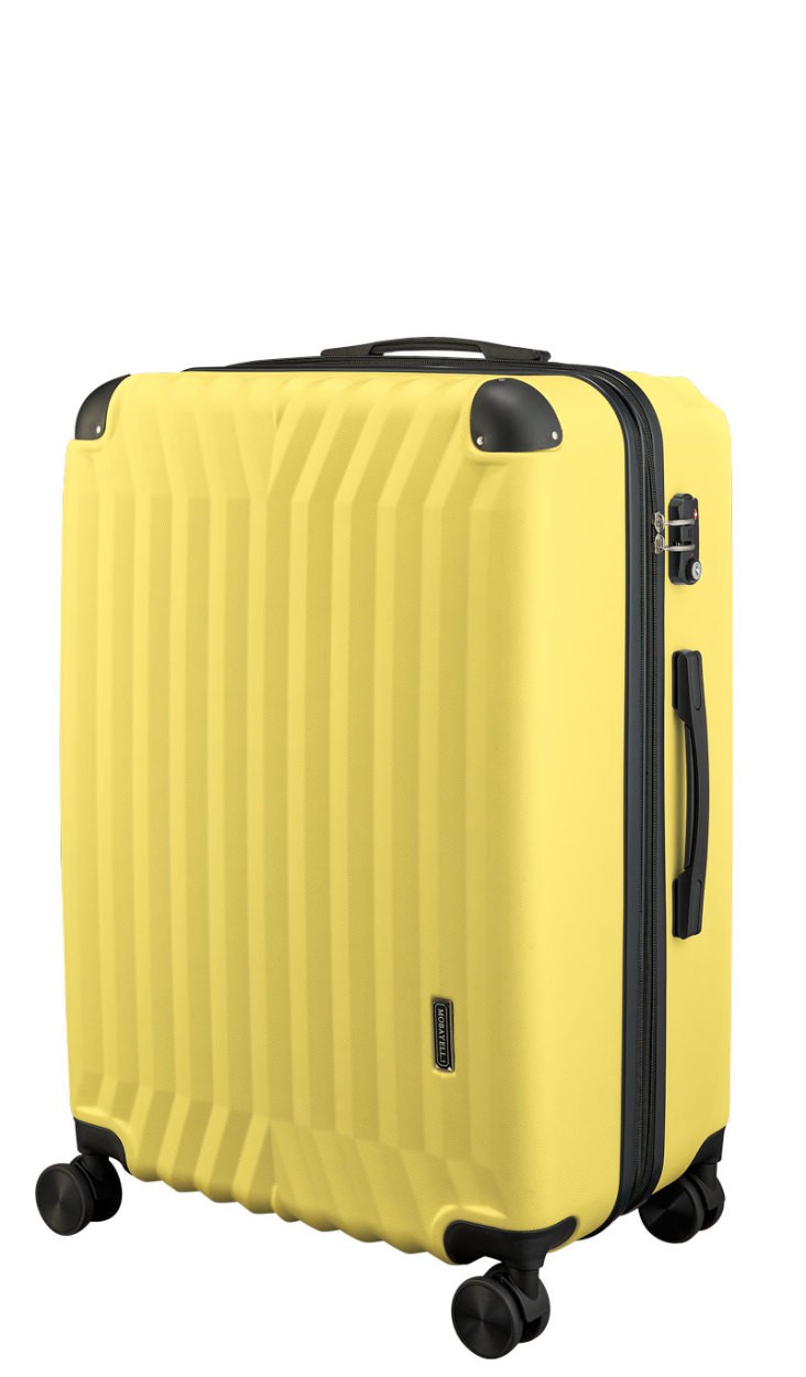 ご予約品】 大型軽量スーツケース 8輪キャリーバッグ Lサイズ イエロー 