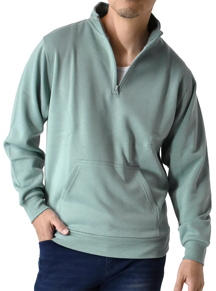 ARUGE（アルージェ） ハーフジップ スウェット メンズ トレーナー 裏