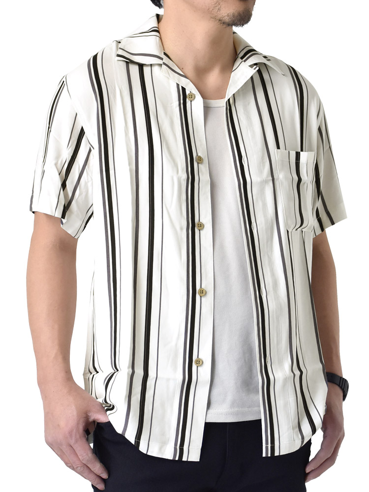 開襟シャツ アロハシャツ メンズ レーヨン100％ オープンシャツ 半袖シャツ セール｜aruge｜08