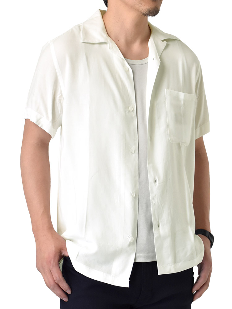 開襟シャツ アロハシャツ メンズ レーヨン100％ オープンシャツ 半袖シャツ セール｜aruge｜12