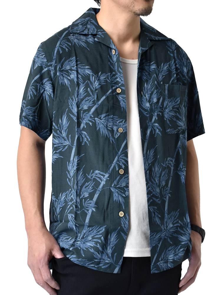 開襟シャツ アロハシャツ メンズ レーヨン100％ オープンシャツ 半袖シャツ セール｜aruge｜04